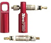 NeoPRO Bike Presta Valve Cap with Valve Core Removing Function Kit, Tire Dust Covers (Red)
