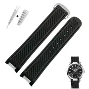 Black Rubber Strap for Omega Seamaster Aqua Terra 300