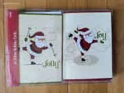 Christmas Greeting Cards Glitter Holiday Santa Kmart White 16 Envelopes Boxed