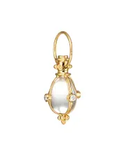 Temple St. Clair 18K Classic Amulet Pendant with Oval Rock Crystal and Diamond