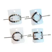 Nevenka 4 Pack Geometric Hollow Metal Hairpin Clamps-Silver