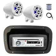 Pyle Marine CD Radio,Adapter,Spa Bezel, Antenna,Wire, 2x 4" 150W White Speakers