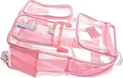 [AKOOSY] Transparent Pvc Backpack for Boys and Girls Clear Book Bag for School Sports Travel Design Large Capacity for Books Gear Ergonomic Comfortable Fit