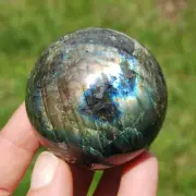 2.1in 217g Flashy Rainbow Labradorite Crystal Sphere, Madagascar