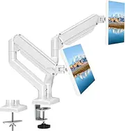 Dual Monitor Arm,Yakiter,Adjustable Gas Spring Double Monitor Mount for 2 Monitors,Monitor Stand Holds 17-27 Inch Screens,Each Holds Up to 10kg,VESA 75x75 or 100x100mm