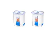 2x Locknlock 1.8L Airtight Classic Rectangle Food Storage Container Tall Clear