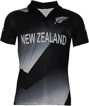 KD Cricket Jersey World Cup 2021 Supporter T-Shirt Cricket Team Uniform - New Zealand Plain 42