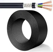 3 Core 100ft/200ft 1.5 Square Shielded Cable Pure Copper Tinned Antioxidant Shielding Mesh RVVP Shielded Wire Control Cable Suitable for Data Transmission- (3 Core 1.5 Square)(100ft,3C-0.5mm²)