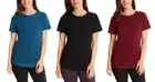 Danskin Ladies Ribbed Tulip Hem Short Sleeve T-Shirt 1