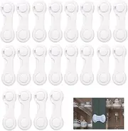 YQkangzhu 20Pcs Cabinet Locks for Babies, Child Safety Cabinet Locks with Adhesive for Wardrobe Drawer Cupboards Fridge Oven Closet Pantry, Baby Proofing Door Latch for Protecting Kids Toddler Infant