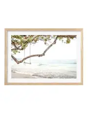 [Profile Australia] Australian Made Beach Swing Dreams Art Print A1 Frame in Natural