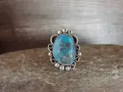 Navajo Sterling Silver Turquoise Adjustable Ring Size 8 to 11 Albert Cleveland