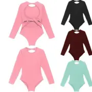 Kids Girls Dance Leotard Ballet Gymnastics Bodysuit Backless Jumpsuit Rompers