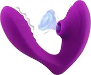FANCURINTEREST Clitoral Sucking Vibrator for Clit G Spot,Dual Stimulation Wearable Rechargeable G Spot Dildo Adult Sex Toy with 10 Suction and Vibration Patterns for Women and Couples (Random Color)