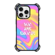 iPhone 16 Pro Bounce Case MagSafe Compatible "You Are Enough" vibrant Neon Pink Yellow Blue Gradient Trippy Wavy Psychedelic Swirl