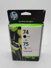 NEW Genuine HP 74 75 Ink Cartridge Combo For HP C4580 C5580 Printer OEM Exp 2/12