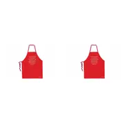 2x Annabel Trends Cotton Screen Print Kitchen Apron 60x80cm White Christmas Red