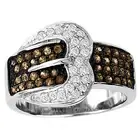 Kelly Herd Pave Buckle Ring Chocolate