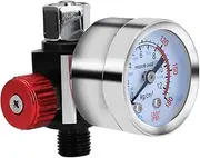 Fdit Spray Gun Regulator Mini Spray Gun Air Pressure Regulator Meter with G1/4 Inch Thread Connection for Spray Gun