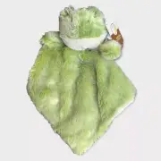 ANIMAL ADVENTURE Baby Green Plush FROG Security Blanket Lovey NEW