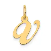 10K Yellow Gold Small Fancy Script Initial V Charm