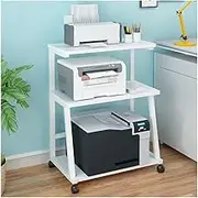 Printer Stand Printer Holder Printer Shelf Rolling Printer Cart Printer Stand 3-Tier Printer Shelf, Under Desk Printer Rack For Home Office Printer Rack Printer Shelves ( Color : Bianco , Size : 48*38