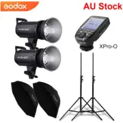 2X Godox SK400II Flash + 95cm Grid Softbox + Stand + XPro-O Trigger for Olympus