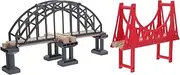 Wooden Train Set Accessories, Train Bridge Model, Wooden Train Track Accessories Double Suspension Bridge Set, Compatible with Brio, Toy for Kids Toddlers