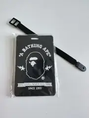 Bape A Bathing Ape Black Travel Trip ID Card Case Holder Tesla Key Luggage Tag