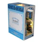 Book Nook Kit Diy Bookshelf Insert Decor 3d Puzzle Miniature Wooden Bookends With Led Light Tiny Library Home Dollhouse Sea Breeze Realm
