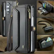 Leather Flip Wallet Case for Samsung Galaxy Z Fold6/Fold5/Fold4/Fold3, Card Slot