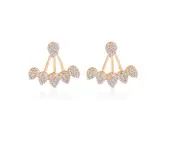 Clear Crystal Rhinestone Dangle Gold Silver Water Drop Simple Ear Stud Earrings