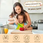 14Pcs Kids Cooking Set Safe Plastic Kids Knife Set Smooth Handle Toddler PaGru