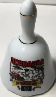 Nebraska "The Cornhusker State" Collectible Porcelain Bell (4.25"T × 2.75"W)