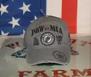 POW MIA Gave Some Distressed Military Approved Unstructured Charcoal Ball Cap.