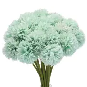 Artificial Flower Heads, Silk Chrysanthemum Hydrangea Blue Faux Flowers 20Pcs