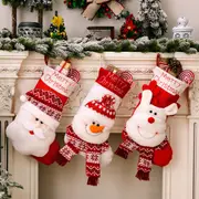 3 Pack Christmas Gift Bag Socks Christmas Stocking Hanging Xmas Tree Ornaments