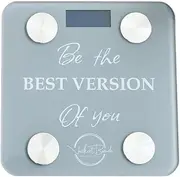 Smart Digital Scale for Weight and Body Fat - Lean muscle - Motivational Bluetooth Scale and Body Analyzer- Bathroom Scale for Calculating BMI Water Composition and Body Fat Percentage - Bone density (Grey)