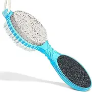 DecorRack (4 in 1) Pedicure Paddle Kit Tool with Pumice Stone for Feet, Foot Hand Toe Nail Cleaning Brush, Metal File and Emery Board, Manicure Foot Rasp Callus Remover Pedi Set (Blue, 1 Pack)