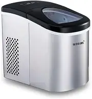 Maxkon Ice Makers Countertop, 2.4L Protable Ice Maker Machine,Self-Cleaning Ice Maker, 12kg/24H, 9 Ice Cubes Ready in 6-13 Mins, for Home/Office/Kitchen,Silver