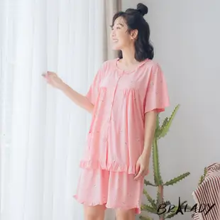 波蕾妮｜小花美夢 舒適棉質兩件式睡衣XXL【M3641】哺乳衣 居家服 休閒服 加大尺碼 月子衣 孕婦裝 10/28