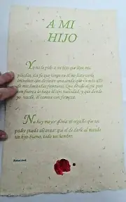 To My Son - on Handmade Plant Paper - HEART Sealing Seal