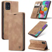 CaseMe Samsung Galaxy A51 Classic Leather Folio Case Cover Skin A515 [Brown]
