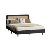 Oikiture Bed Frame Queen Double King Single Size Beds Real Rattan Headboard