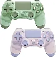 Wireless Controller for PS4, Game Controller Compatible with Playstation 4/Slim/Pro/PC, with Dual Vibration/6-axis Motion Sensor/Stereo Headset Jack/Touchpad/800mAh battery (Pink & Green)