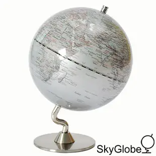 【SkyGlobe】5吋銀色時尚地球儀(英文版)