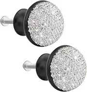 Crystal Drawer Knobs,Dresser Knobs,2PCS 35mm DIY Vintage Mushroom-Shaped Red Crystal Glass Door Knob Drawer Pull Handle Cabinet Cupboard Wardrobe Door Pull (Color : Red) (Color : White)
