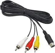 AV Audio Video Cable Lead for Sega Mega Drive 2 & 3 / Genesis Console SMD II III - 1.8m Long, Durable, Plug and Play, Replacement TV Video Audio Cord