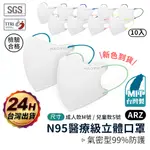 HAOFA N95醫療口罩 獨立包裝10入 台灣製【ARZ 實拍現貨】【D051】兒童口罩 3D口罩 立體口罩 成人口罩