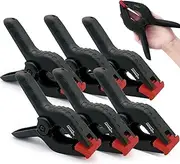 Pack of 6 Plastic Retaining Clips, 15.24 cm Spring Clamps, Robust Clamps, Heavy Duty Spring Clips, Clamps for Studios, Art, Crafts, Wood Workshop, Photography